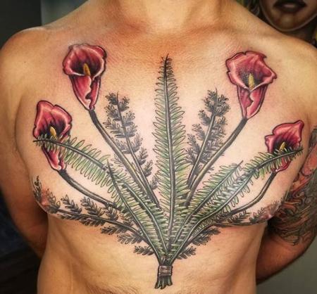 Tattoos - Cody Cook Ferns and Flowers - 139858